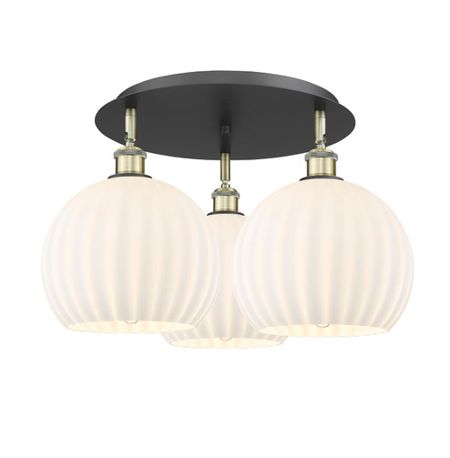 Ballston LED Flush Mount in Black Antique Brass (405|516-3C-BAB-G1217-10WV)