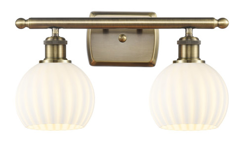 Ballston Two Light Bath Vanity in Antique Brass (405|516-2W-AB-G1217-6WV)