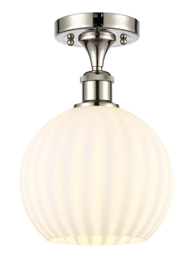 Ballston One Light Semi-Flush Mount in Polished Nickel (405|516-1C-PN-G1217-8WV)