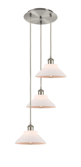Ballston Three Light Pendant in Brushed Satin Nickel (405|113B-3P-SN-G131)