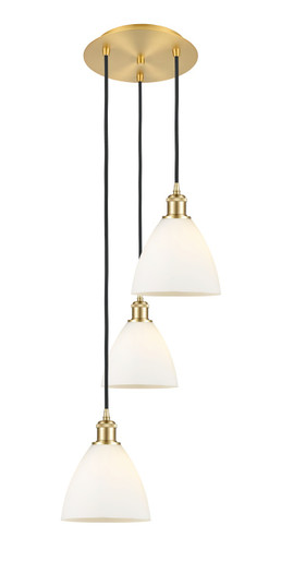 Ballston Three Light Pendant in Satin Gold (405|113B-3P-SG-GBD-751)