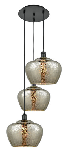 Ballston Three Light Pendant in Matte Black (405|113B-3P-BK-G96-L)