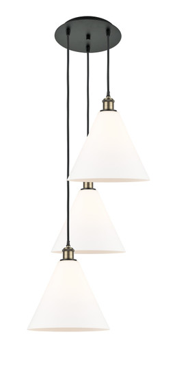 Ballston Three Light Pendant in Black Antique Brass (405|113B-3P-BAB-GBC-121)