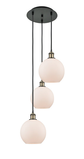 Ballston Three Light Pendant in Black Antique Brass (405|113B-3P-BAB-G121-8)