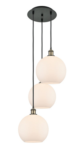 Ballston Three Light Pendant in Black Antique Brass (405|113B-3P-BAB-G121-10)