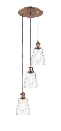 Ballston LED Pendant in Antique Copper (405|113B-3P-AC-G392)