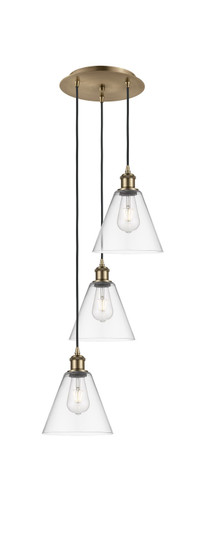 Ballston Three Light Pendant in Antique Brass (405|113B-3P-AB-GBC-82)