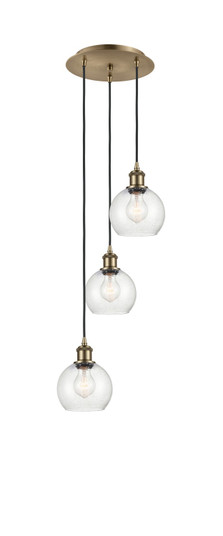 Ballston LED Pendant in Antique Brass (405|113B-3P-AB-G124-6)