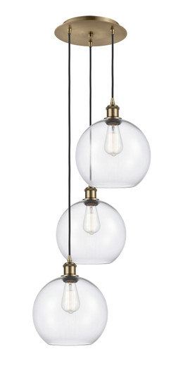 Ballston Three Light Pendant in Antique Brass (405|113B-3P-AB-G122-10)