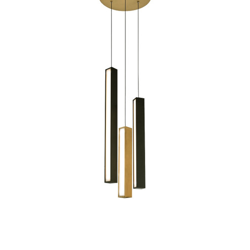 Chaos LED Pendant in Black/Aged Brass & Aged Brass (281|PD-64803R-BK/AB-AB)