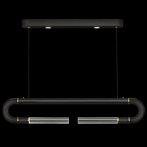 Antonia LED Linear Pendant in Black/Brass/No Parchment (48|924140-110ST)