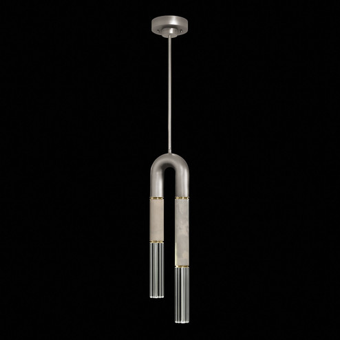 Antonia LED Pendant in Silver Leaf/Brass/Smoke (48|923340-412ST)