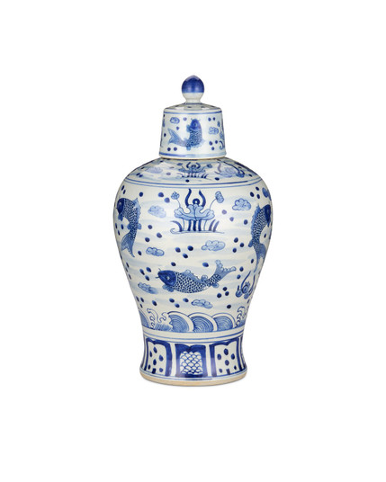 South Sea Jar in Imperial Blue/Off White (142|1200-0842)