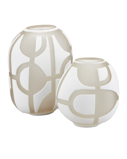 Art Decortif White Vase Set of 2 Vase Set of 2 in Opaque White/Clear Matte (142|1200-0814) Art Decortif White Vase Set of 2 Vase Set of 2 in Opaque White/Clear Matte (142|1200-0814)