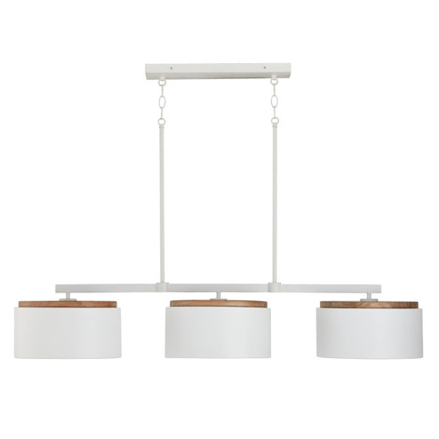 Liam Three Light Island Pendant in Light Wood and White (65|850931LT)