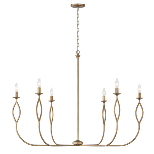 Cohen Six Light Chandelier in Mystic Luster (65|452563ML)
