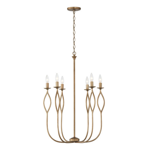 Cohen Six Light Chandelier in Mystic Luster (65|452561ML)