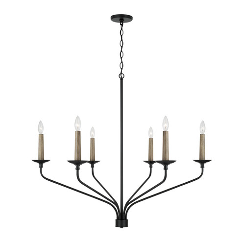 Wilder Six Light Chandelier in Matte Black (65|451562MB)