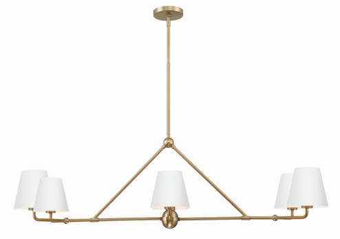 Xavier Six Light Chandelier in Vibrant Gold / White (60|XAV-B9306-VG-WH)