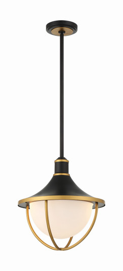 Atlas Three Light Outdoor Pendant in Matte Black + Textured Gold (60|ATL-705-MK-TG)