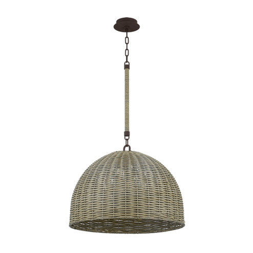 Huxley Three Light Outdoor Pendant in Textured Bronze (67|F2024-TBZ)