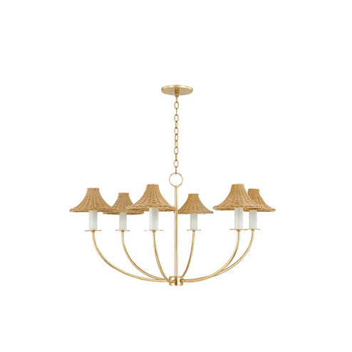 Twila Six Light Chandelier in Vintage Gold Leaf (428|H868806-VGL)