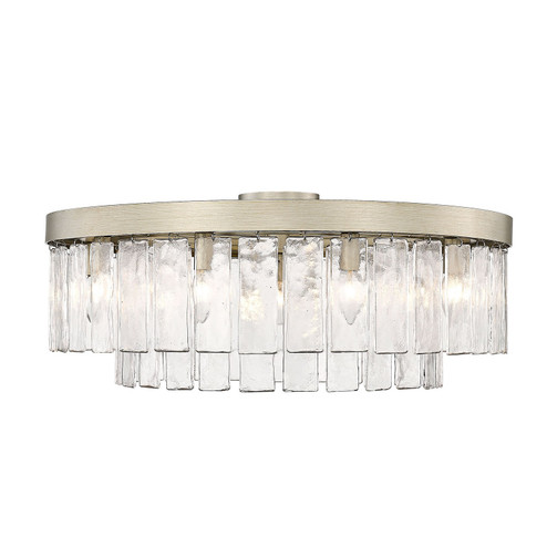 Ciara Nine Light Semi-Flush Mount in White Gold (62|1768-9SF WG-HWG)