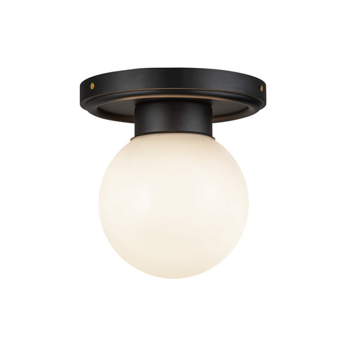 Fiore One Light Semi-Flush Mount in Matte Black/Glossy Opal Glass (452|SF407306MBGO)