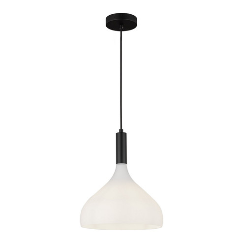 Belleview One Light Pendant in Matte Black/Opal Glass (452|PD532312MBOP)