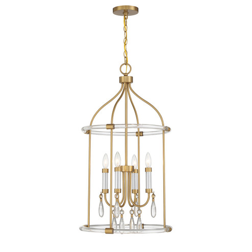 Mayfair Four Light Pendant in Warm Brass/Chrome (51|7-7714-4-195)