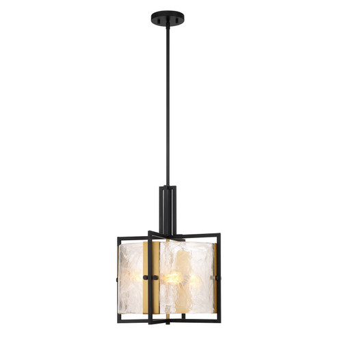 Hayward Three Light Pendant in Matte Black w/Warm Brass Accents (51|7-1699-3-143)