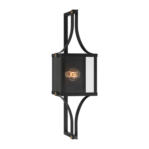 Raeburn One Light Outdoor Wall Lantern in Matte Black/Weathered Brushed Brass (51|5-472-144)