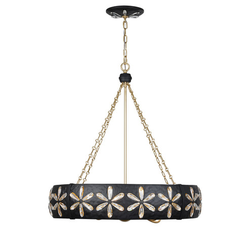 Venice Six Light Chandelier in Metropolis Black/Gold (51|1-2493-6-104)