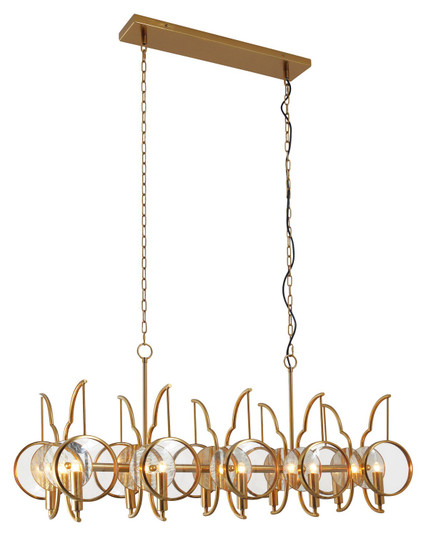 Into Focus Ten Light Island Pendant in Artisan Brass (7|3817-863)