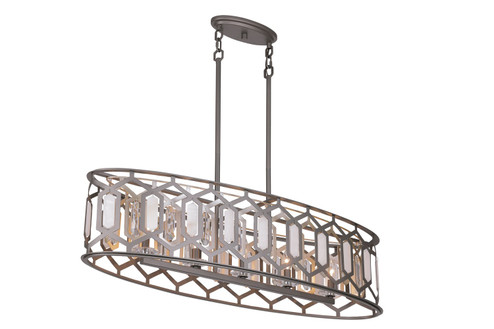 Hexly Five Light Island Pendant in Bronze & Sultry Silver (7|3588-795)