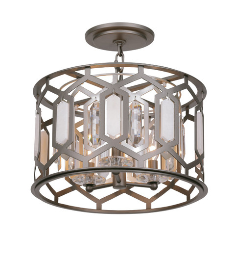 Hexly Three Light Semi Flush Mount in Bronze & Sultry Silver (7|3585-795)