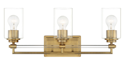 Binsly Three Light Bath Vanity in Aged Brass (7|2643-575)