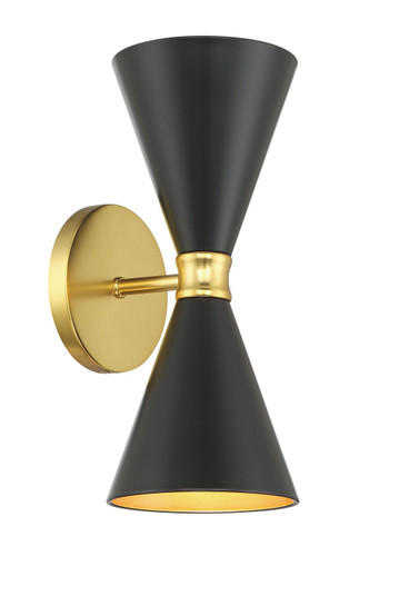 Conic Two Light Wall Sconce in Coal+Honey Gold (42|P1827-248)