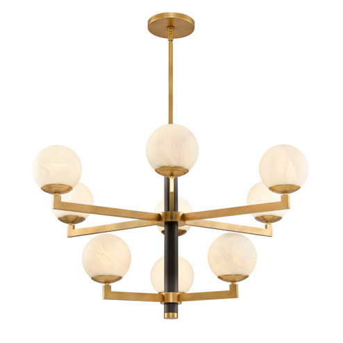 Gillian Nine Light Chandelier in Natural Brass (45|90066/6+3)