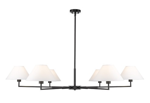 Leila Six Light Chandelier in Matte Black (224|744-63R-MB)
