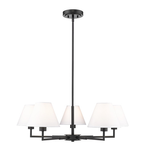 Leila Five Light Chandelier in Matte Black (224|744-34R-MB)