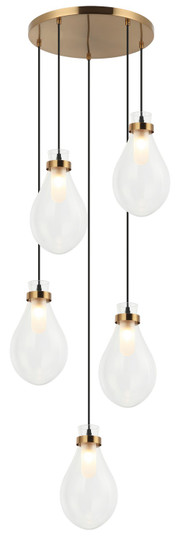 Seranna Five Light Chandelier in Aged Gold Brass (423|C31905AG)