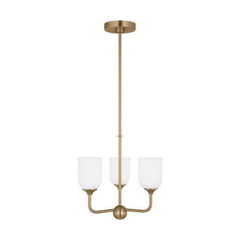 Emile Three Light Chandelier in Satin Brass (1|GLC1073SB)