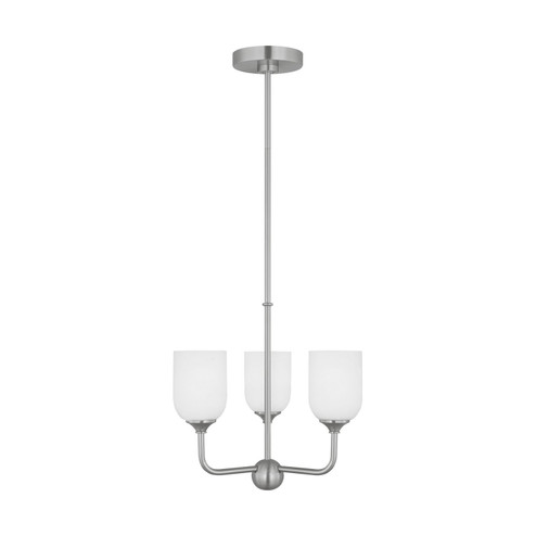 Emile Three Light Chandelier in Brushed Steel (1|GLC1073BS)