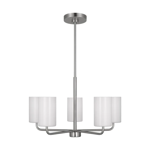 Rhett Five Light Chandelier in Brushed Steel (1|GLC1015BS)