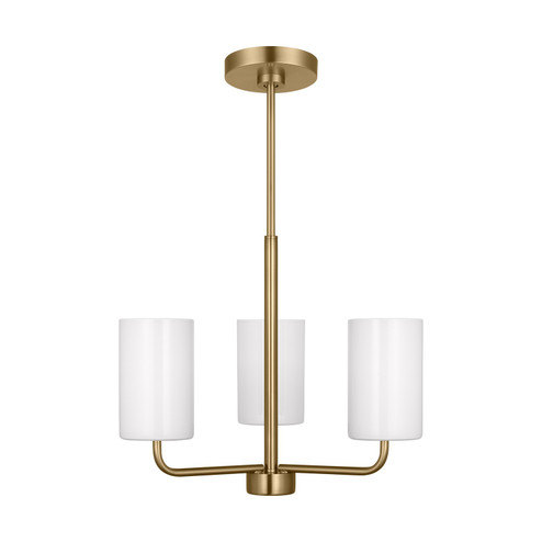Rhett Three Light Chandelier in Satin Brass (1|GLC1003SB)
