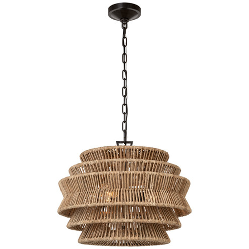 Antigua LED Chandelier in Bronze and Natural Abaca (268|CHC 5015BZ/NAB)
