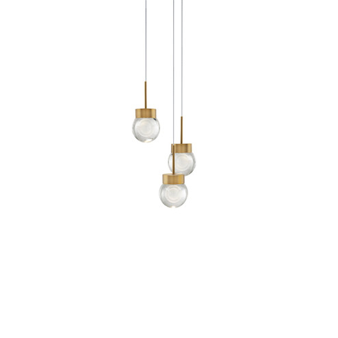 Double Bubble LED Pendant in Aged Brass (281|PD-82003R-AB)