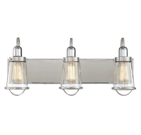 Lansing Three Light Bath Bar in Satin Nickel w/Polished Nickel Accents (51|8-1780-3-111)