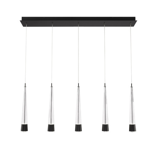 Quill LED Chandelier in Black (34|PD-59405L-BK)